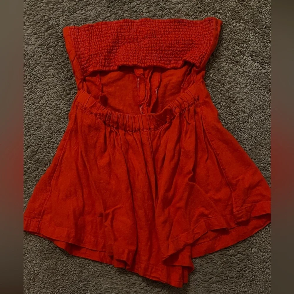 Free People Gabriel romper in cherry tomato - Picture 3 of 5